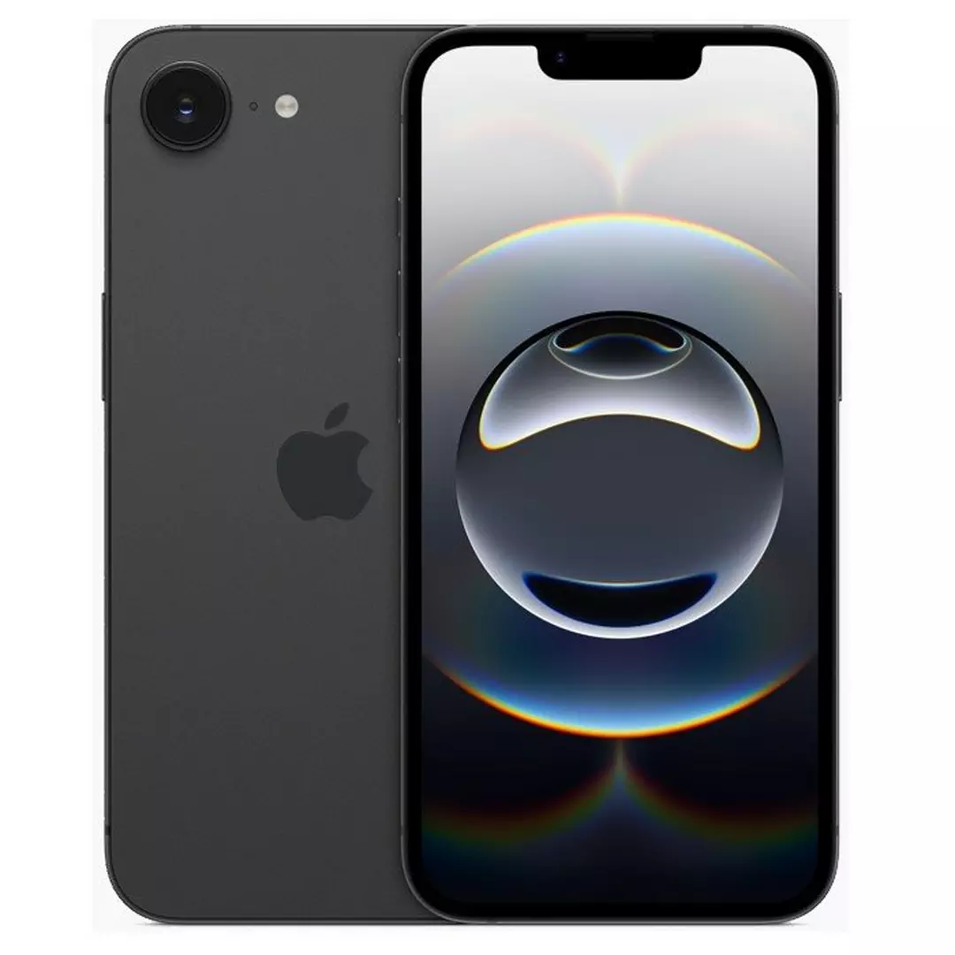 iPhone 16e 128GB Hitam dengan layar yang cerah dan tajam